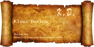 Klosz Dorina névjegykártya